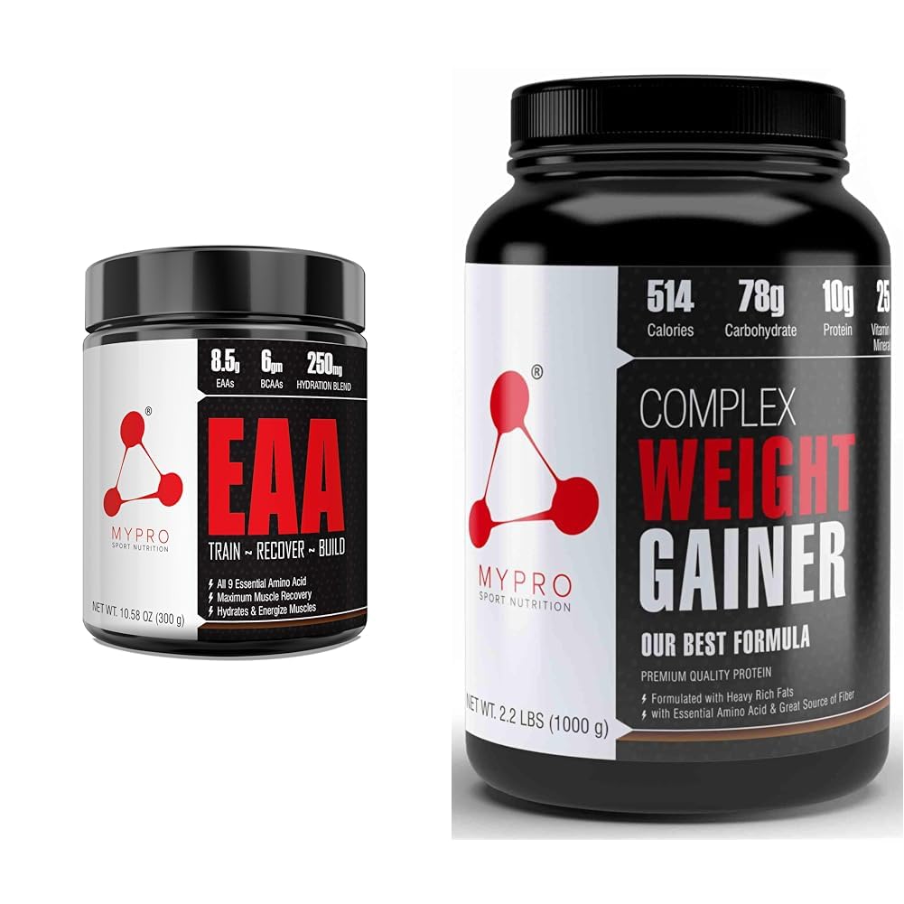Mypro Sport Nutrition EAA Supplement 8500 mg EAA,6000mg BCAA,992 mg Hydration Blend For Muscle Rec | Mypro Sport Nutrition Complex Weight Gainer High Protein Supplement Powder(10g Protein,514g Calori-image-26
