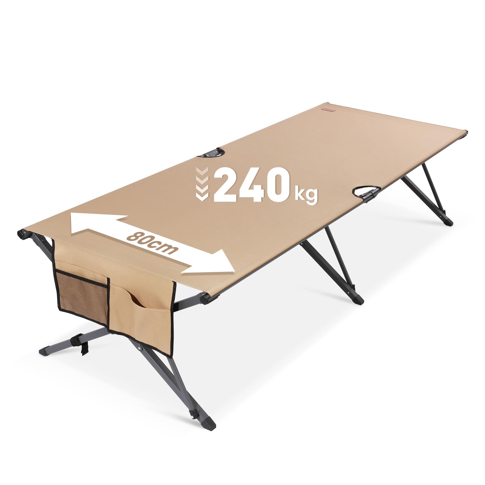 Homecall Feldbett Klappbar für Erwachsene Bis 240 kg, für Personen Bis 210 cm, Stabiles Militär-Campingbett Faltbar mit Tragetasche, Tagbares Campingbett für Camping, Reisen, Gäste & Notfäll