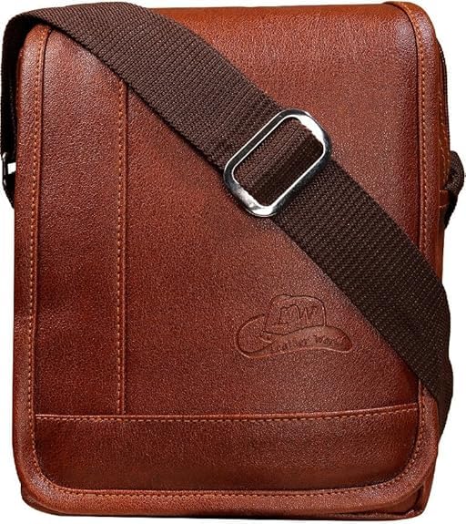 leather world Side Bag - Travel Bag - Office Business Bag - Cross Body Bag - Messenger Bag - Sling Bag for Men and Women Adjustable Strap-Tan-picture-22