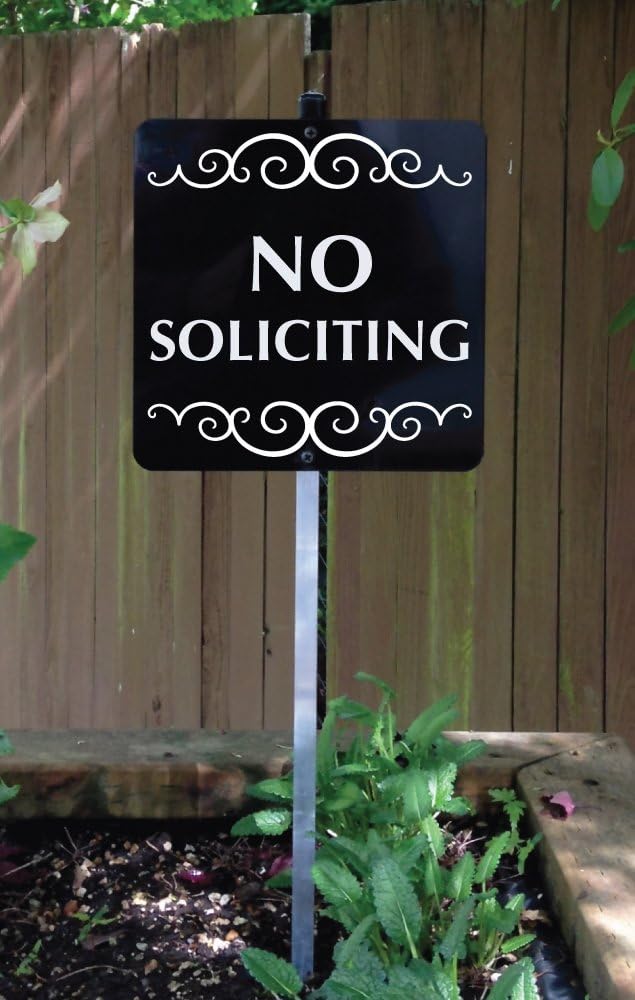 8" x 8" Aluminum Sign with Stake: NO SOLICITING