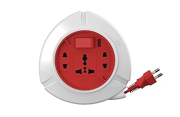 GM 3041 Trio 2-Pin Flex Box with 5M Copper Cord | Universal 3-Pin & 2-Pin Sockets | Master Switch, LED Indicator | Safety Sleeve, Cable Guard, Polycarbonate Body | Home & Office Use - image, photos