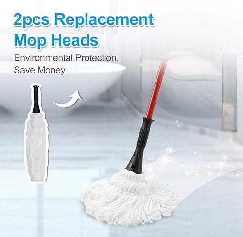 Miniatura 4 de Eyliden FZ-02-2020/FZ-02-2019 Cabezal de repuesto, 2 almohadillas de microfibra para trapeadores Eyliden Twist, cabezal de mopa de limpieza de pisos