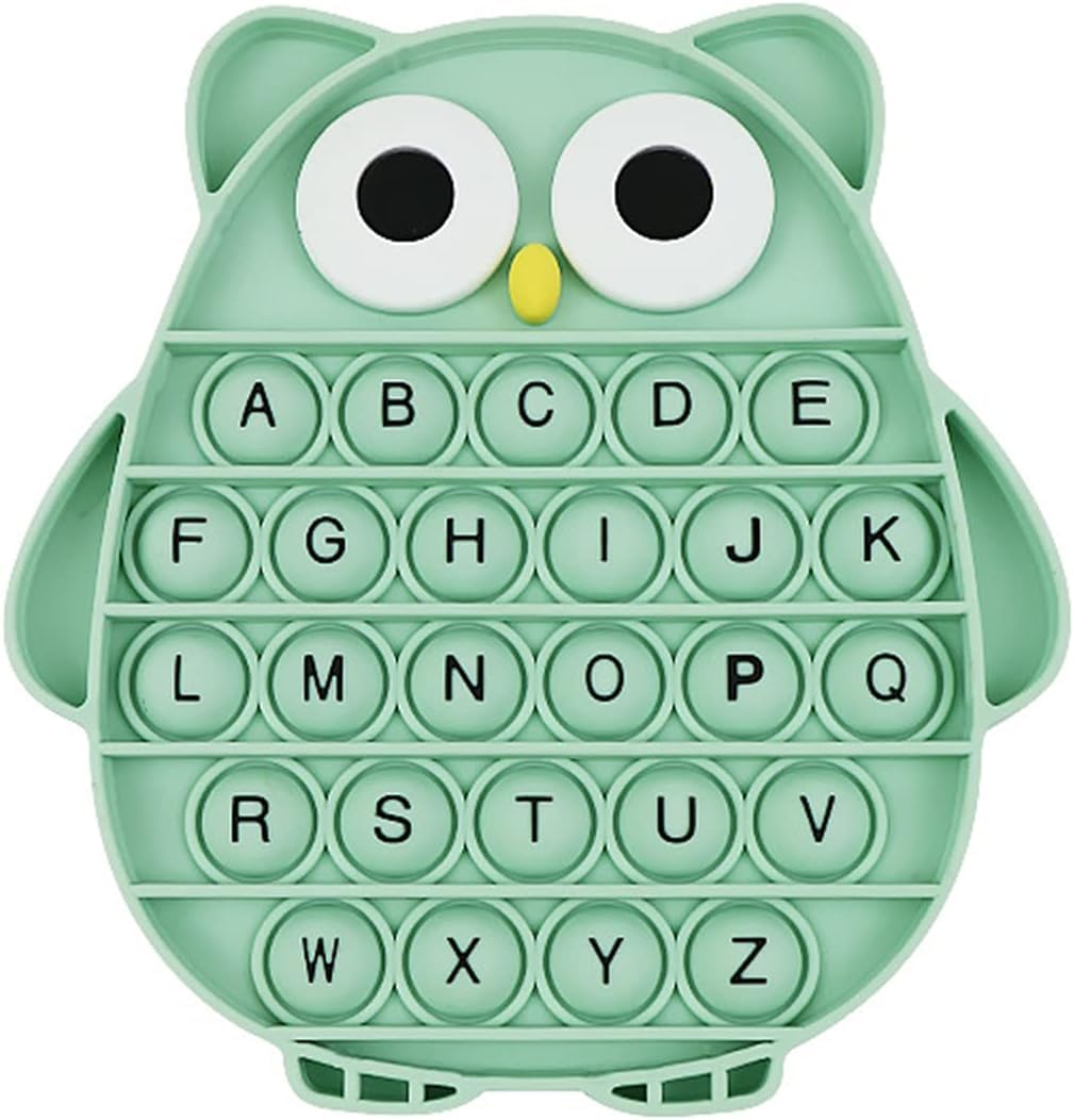Pop Fidget A Forma Di Gufo Con Lettere – Giocattolo Sensoriale Antistress In Silicone Per Bambini E Adulti - 3