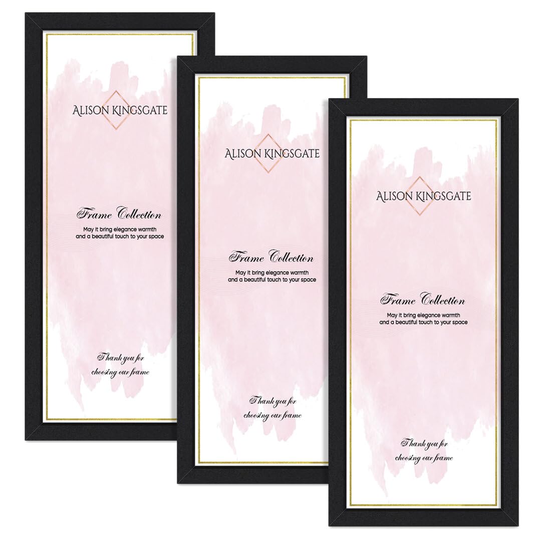 Alison Kingsgate Matte Black Picture Frame for Photo 100x50CM - Pack of 3