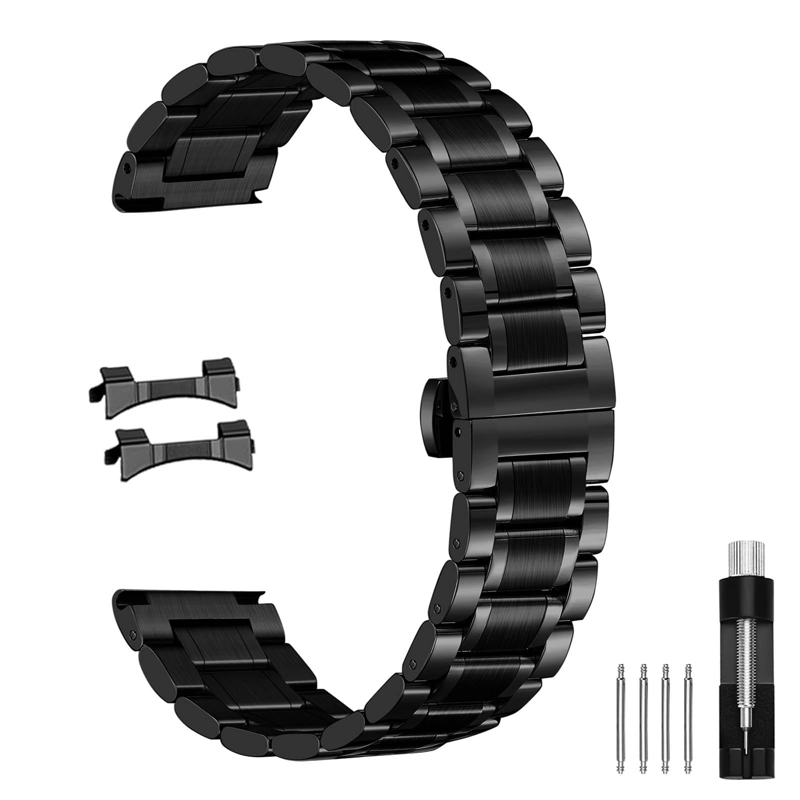 Nelumbo Quick Release Metal Chain Butterfly Clasp Watch Bands 18mm 19mm 20mm 21mm 22mm 24mm Stainless steel Watch Strap Bracelet Replacement