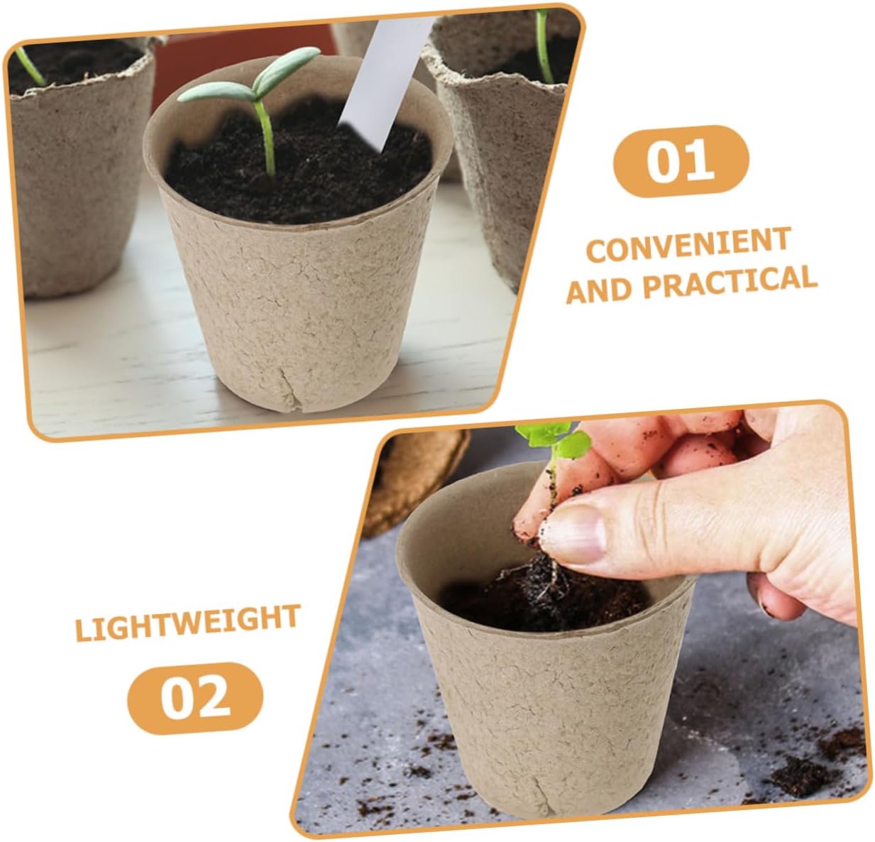 BESPORTBLE 5sets Planter Pots Nursery Pots with Drainage for Plant Labels Growing for Gardeners