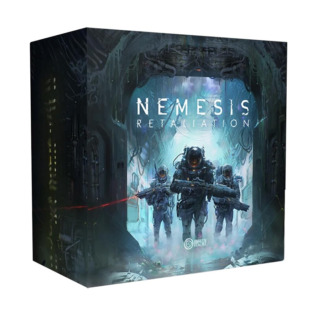 Awaken Realms | Nemesis Retaliation Core Box | Board Game Core Box, Semi Cooperative Sci Fi Horror, Marines, Alien Horde And Custom Gear | 1-5 Players | 120 Minutes