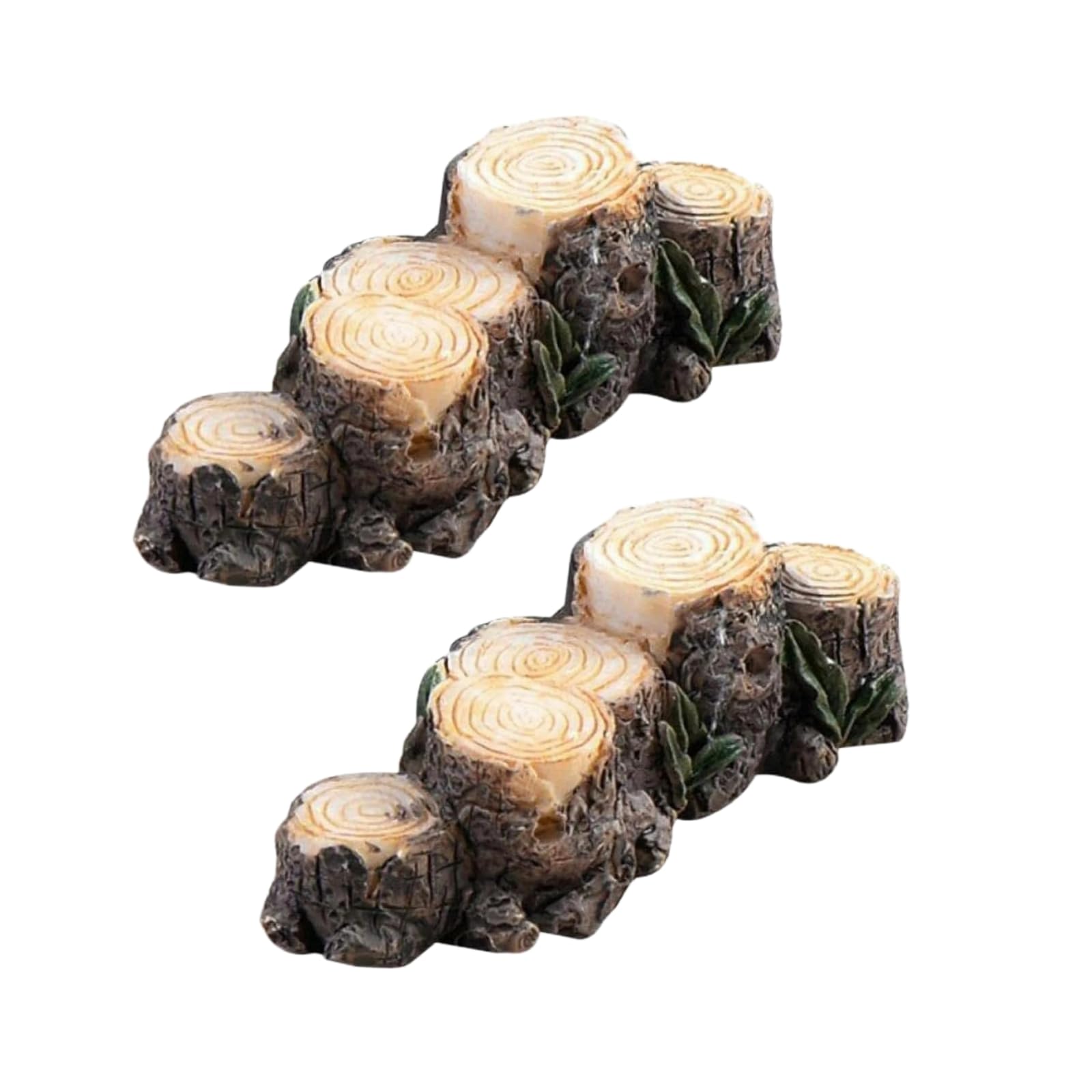 2Pcs Miniature Resin Stump Micro Landscape Fairy Garden Ornament Mini Doll House Outdoor Landscape Decor Statues Garden Sculptures Outdoor Décor Miniature Landscape Patio, Lawn and Sculptures and Stat