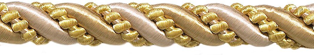 DÉCOPRO 7/16" (1cm) Large Decorative Rope Cord Trim # 716I2NL, Rustic Gold #4975 (Light Gold, Beige Gold, Yellow Gold) 10 Yard Value Pack (30 ft/9.5m)