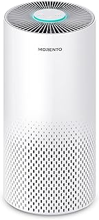 Air Purifiers for Home Large Room Up to 1076 Ft2, MORENTO H13 HEPA Air Purifiers for Bedroom 22 dB, Air Cleaners for Pet Dander, Dust, Pollen, Odor, Smoke, with 7 Color Light, KILO, White