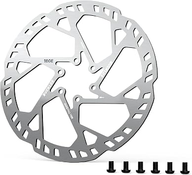 BUCKLOS RT60E 180mm E-Bike Disc Brake Rotor 2.3mm Thickened 6-Bolt | Heavy duty stainless steel brake rotor, 44mm BCD, fits MTB, motorcycle, e-scooter, Talaria, Sting Surron LBX Segway