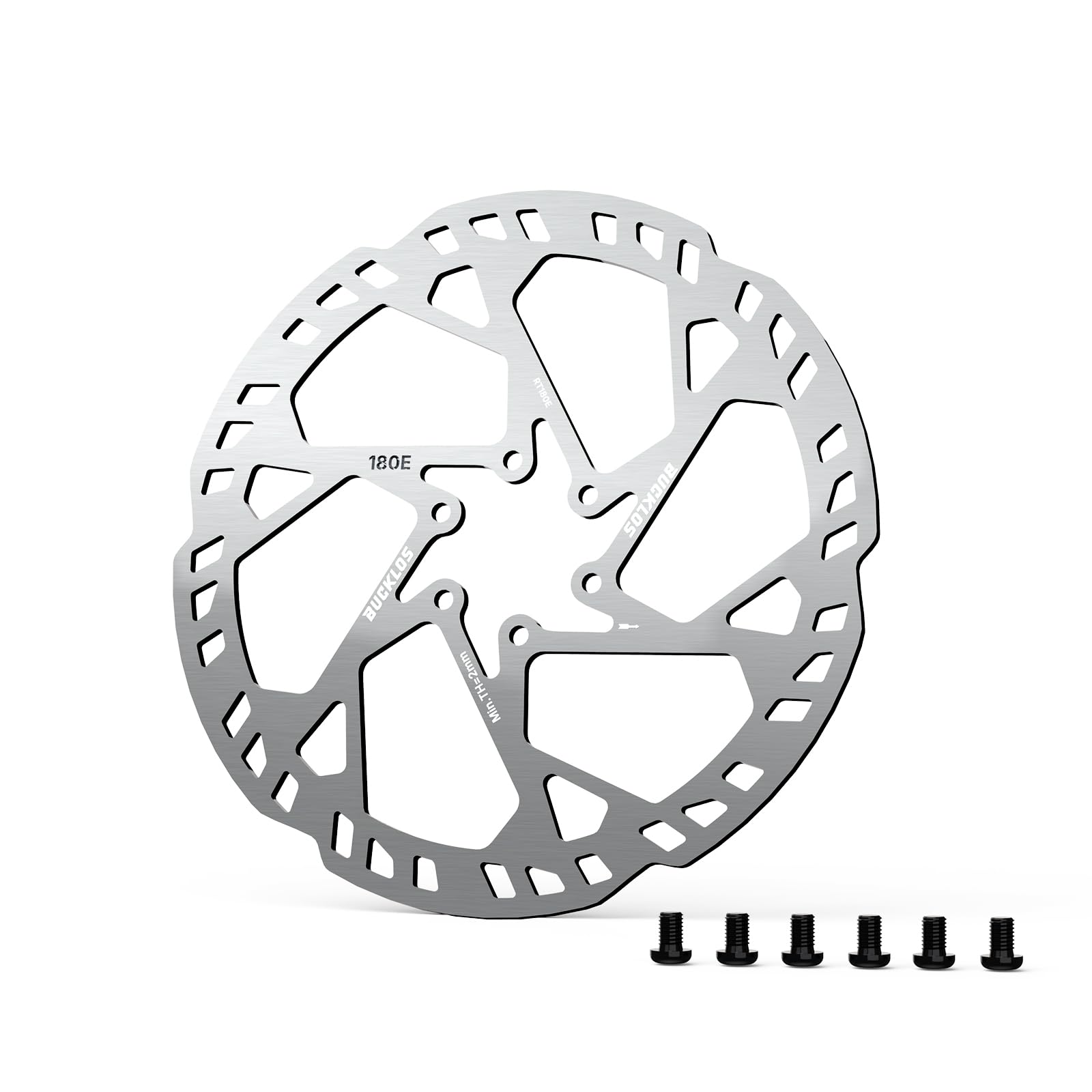 Ebike Brake Rotor 180mm 6-Bolt,2.3mm Thick Heavy Duty Disc Brake Rotor