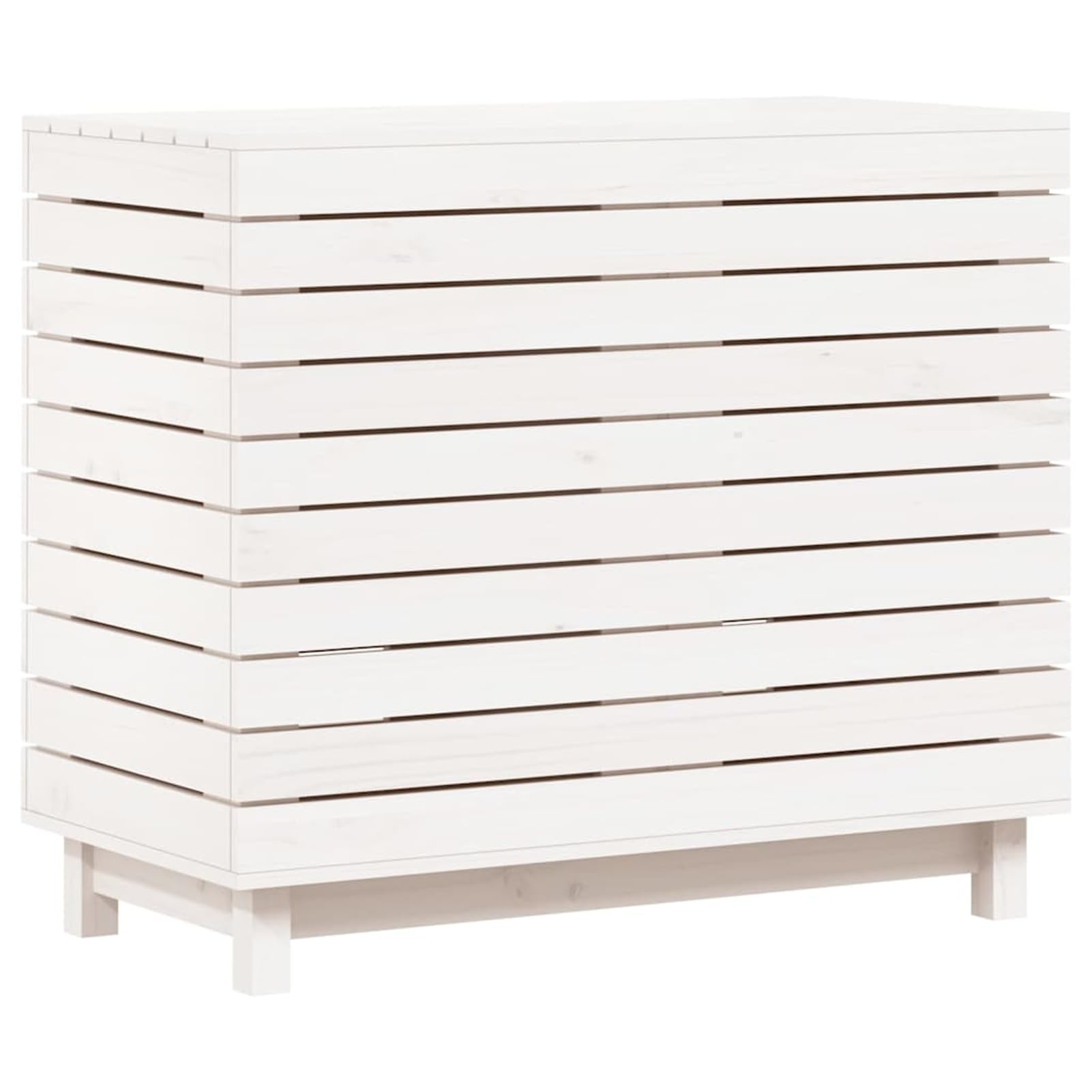 Gecheer Wäschetruhe Weiß 88,5x44x76 cm Massivholz Kiefer, Wäschekorb Wäschesortierer Wäschebox für Babykleidung Bettwäsche Schuhe832324