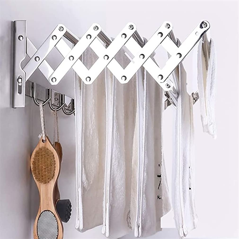 Wand Wäschetrockner Wetterfest Edelstahl Rostfrei Scherenwäschetrockner Wäschetrockner Für Badezimmer Terrasse Und Balkon (Color : Silver, Size : 40cm/15.7in)