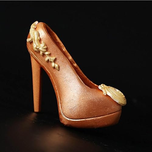 Miniatura 7 de Comkit - Molde para zapatos de tacón alto de plástico 3D para fondant chocolate, azúcar, boda, cumpleaños, decoración de tartas, 7.5 x 7.1 x 2.4in,