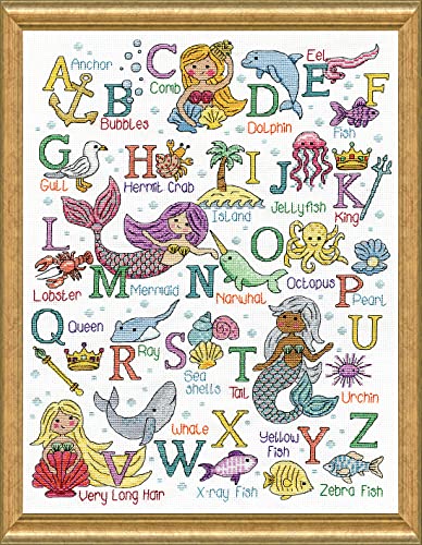 Image of Design Works Crafts, Mermaid ABC Counted Cross Stitch Kit