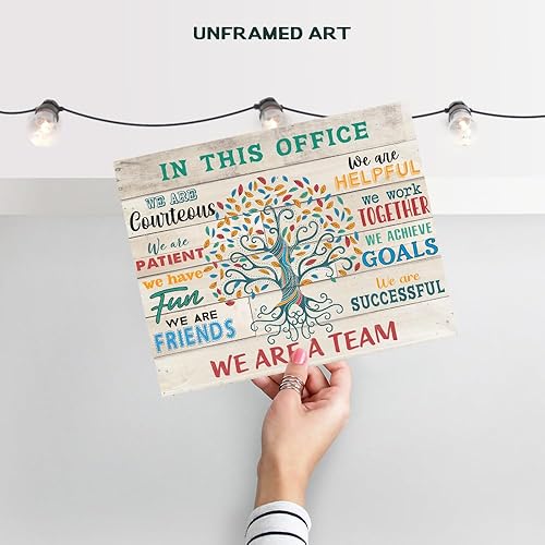 Miniatura 8 de Teamwork Office Wall Art & Decor - Home Office Wall Art - Inspiration Motivational poster - In This Office We Are A Team Saying - Motivational Gift