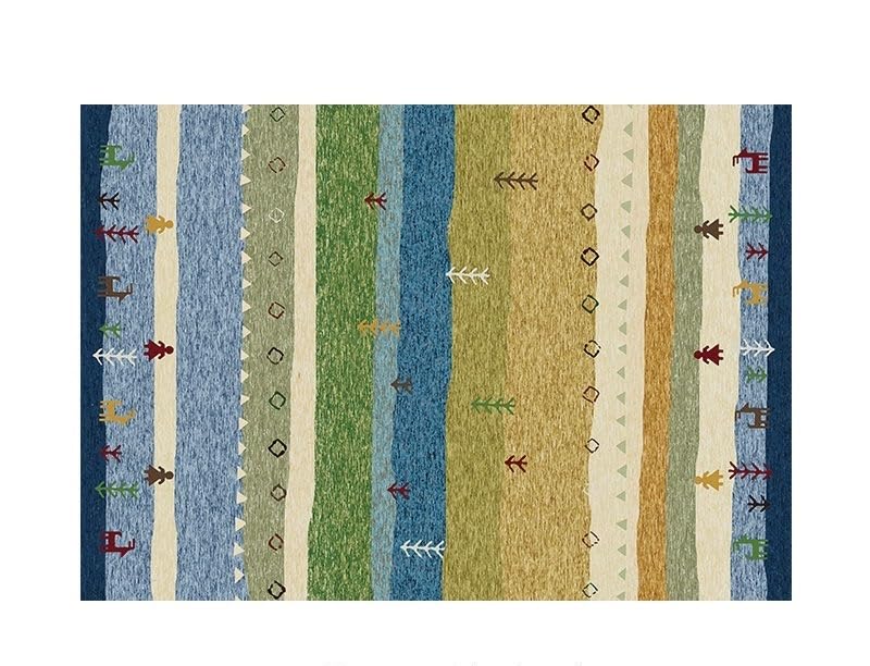 Tapis boho marocain antidérapant lavable 80x120cm vintage motif géométrique pour salon et chambre