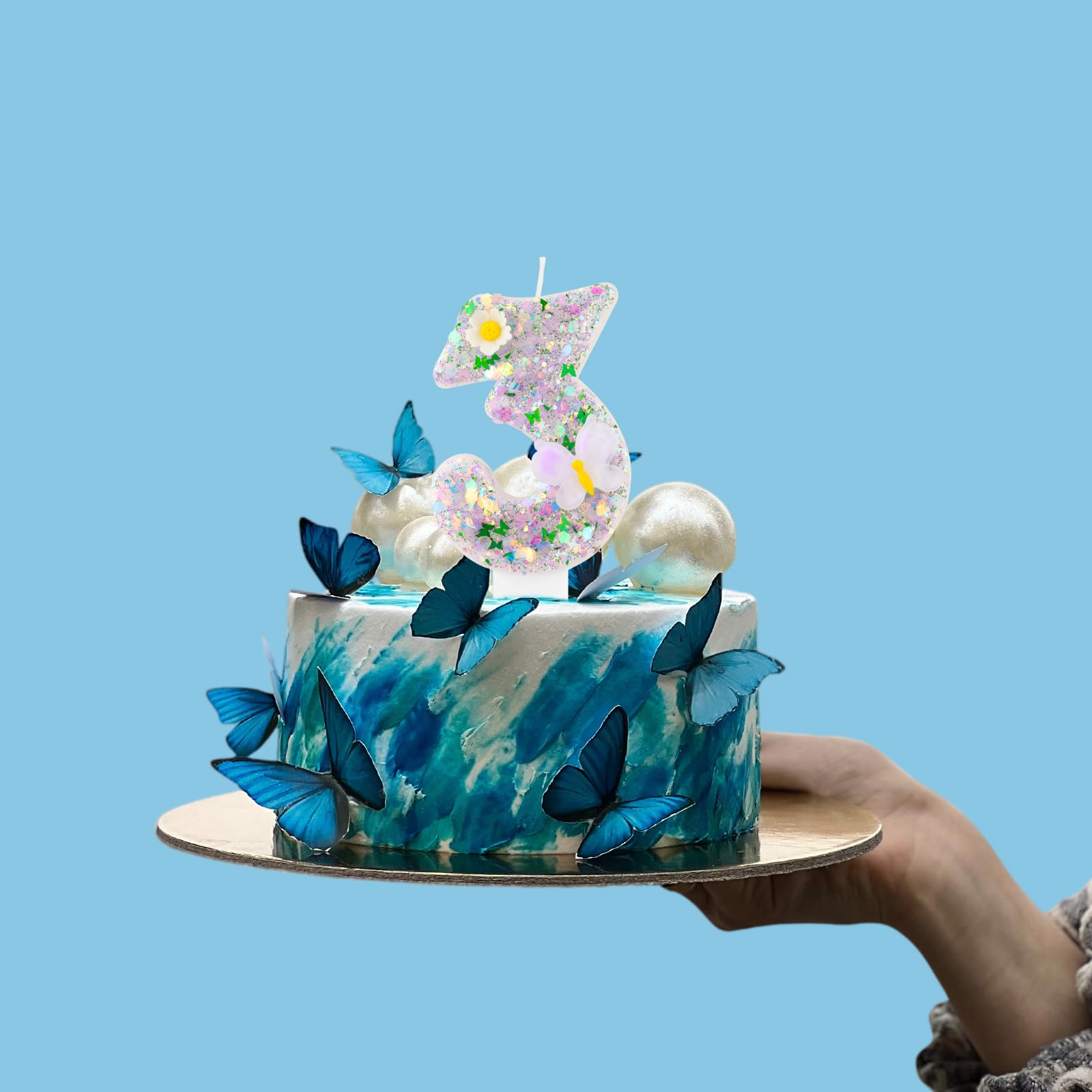 Topper per torta a farfalla viola rosa Topper per torta di buon compleanno in oro per la decorazione della torta della festa di compleanno di nozze della ragazza della principessa