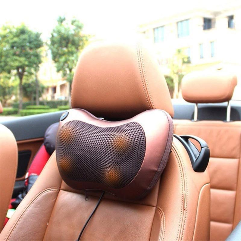 Image of Body Massager Pillow With 8 Kneading Ball, Full Body Pain Relief, Shoulder, Legs, Neck & Back Pain Relief with Shaitsu Infrared Heat Therapy, Deep Tissue Electric Massager for Car & Home- Office