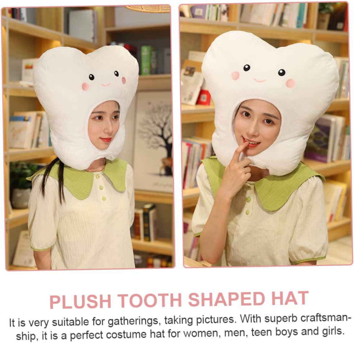 VOSAREA Plush Tooth Headgear for Carnival Parties Party Hat Unique Photo Prop for Festivals and Celebrations for Performances