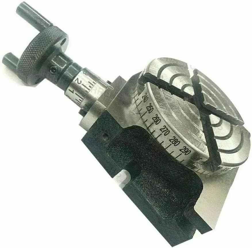 3"80Mm Rotary Table With 3 Jaw 50Mm Self Centering Chuck 14X1 & Backplate T-Nut-Amz405