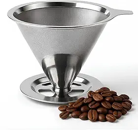 Coador Filtro de Café 103 Inox Premium Reutilizável Peneira Aço Inoxidável Sem Papel Durável Ideal para Cafeteiras e Coados Artesanais