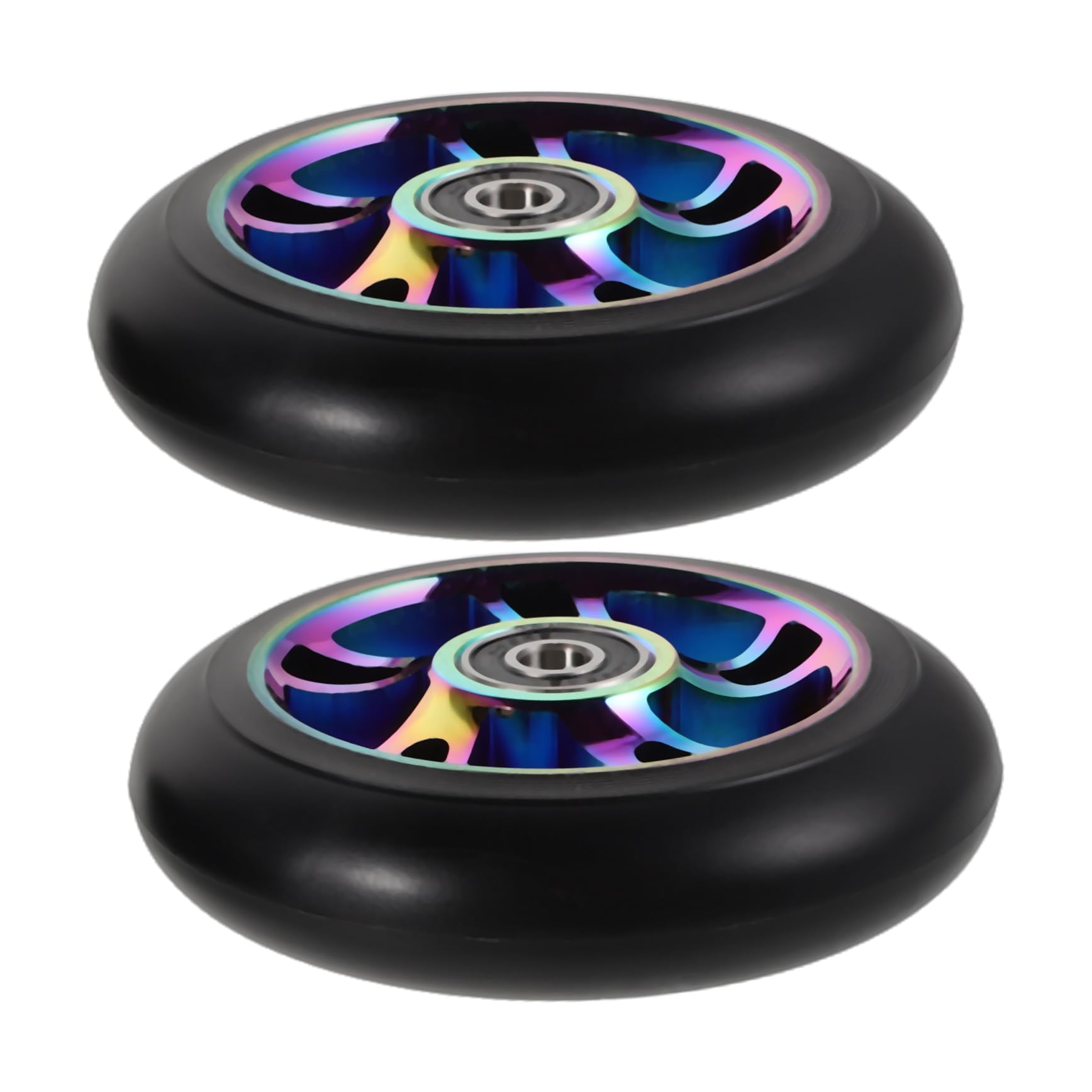 2 Stück LED Scooter Hinterräder Aluminiumlegierung Kompatibel mit Kick Scootern Langlebig Schnelllaufend Einfach zu Montieren Leuchtende für Verbesserte und Fahrkomfort