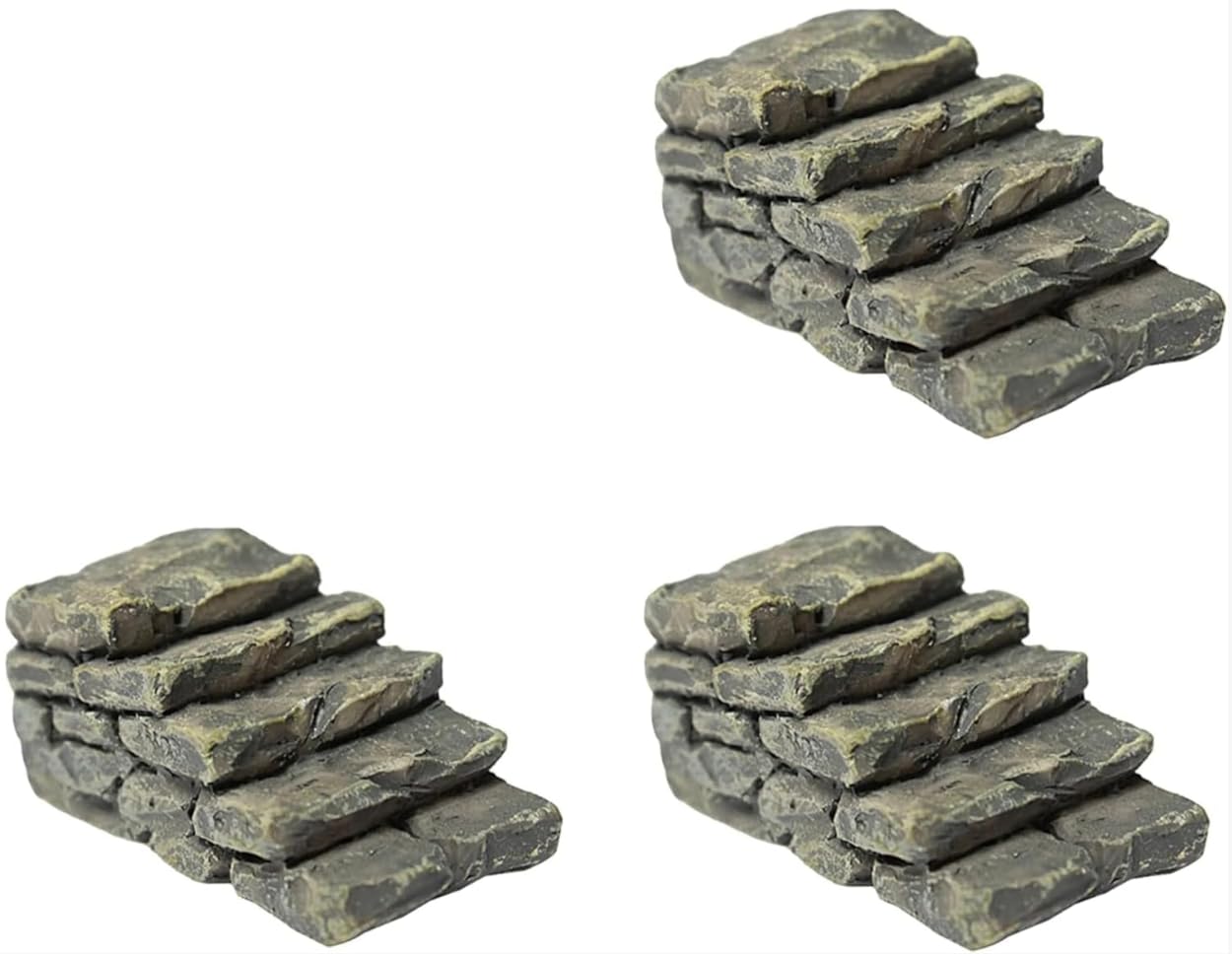 3Pcs Miniature Resin Bridge Stair Stone Straight Bridge Stairs Steps Garden Fairy Ornament Micro Landscaping Decor Bonsai Craft Straight Stairs Outdoor, Garden Sculptures and Statues, Decorations