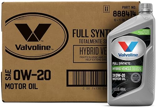 Valvoline Aceite de motor sintético completo SAE 0W-20 para vehículo híbrido de 1 cuarto de galón, caja de 6