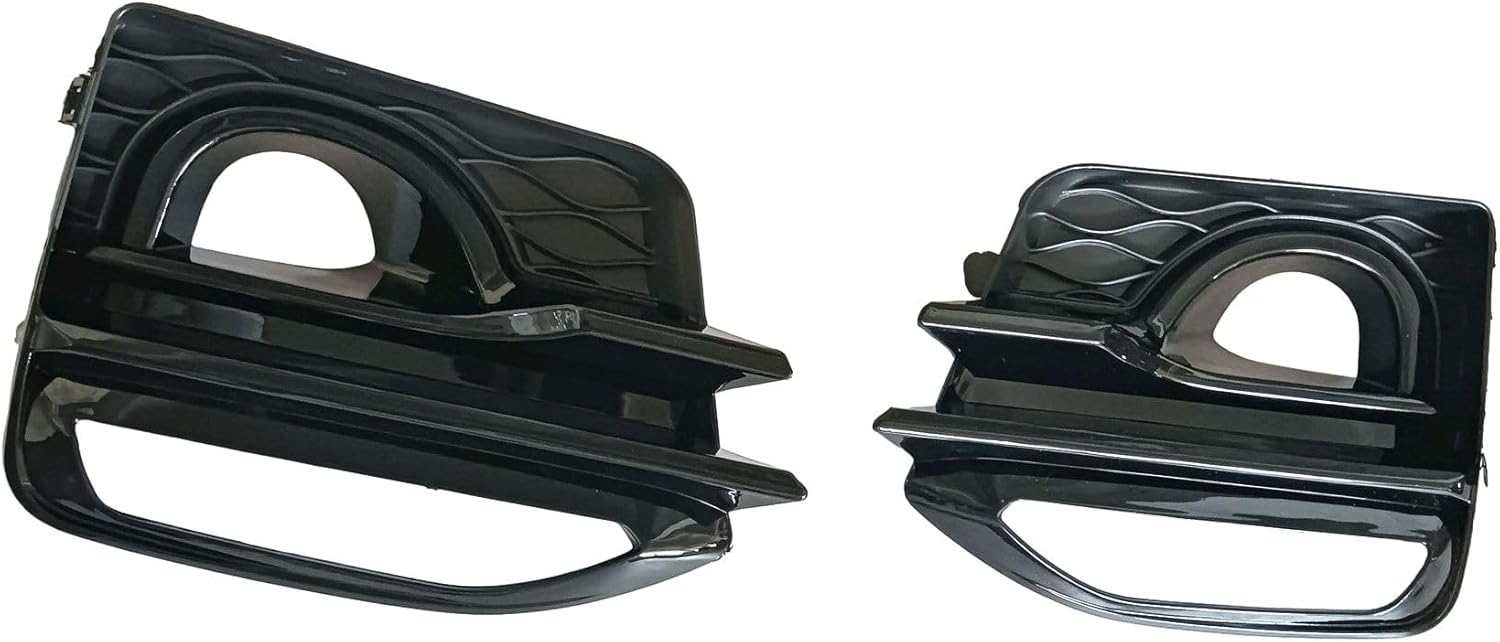 PartsFlow Front Black Pair Fog Light Cover Compatible With 2014-2017 Infiniti Q50 Sport Left Driver And Right Passenger Side 62257-4GA1A 62256-4GA1A