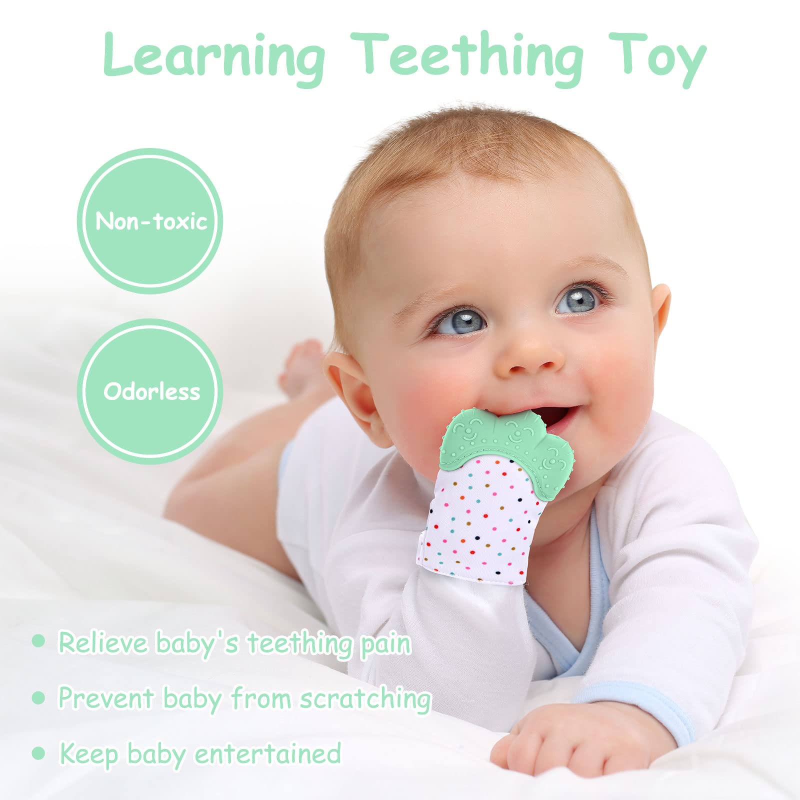 Babybijtring, handschoenen voor pasgeborenen, 0-6 maanden, van 100% BPA