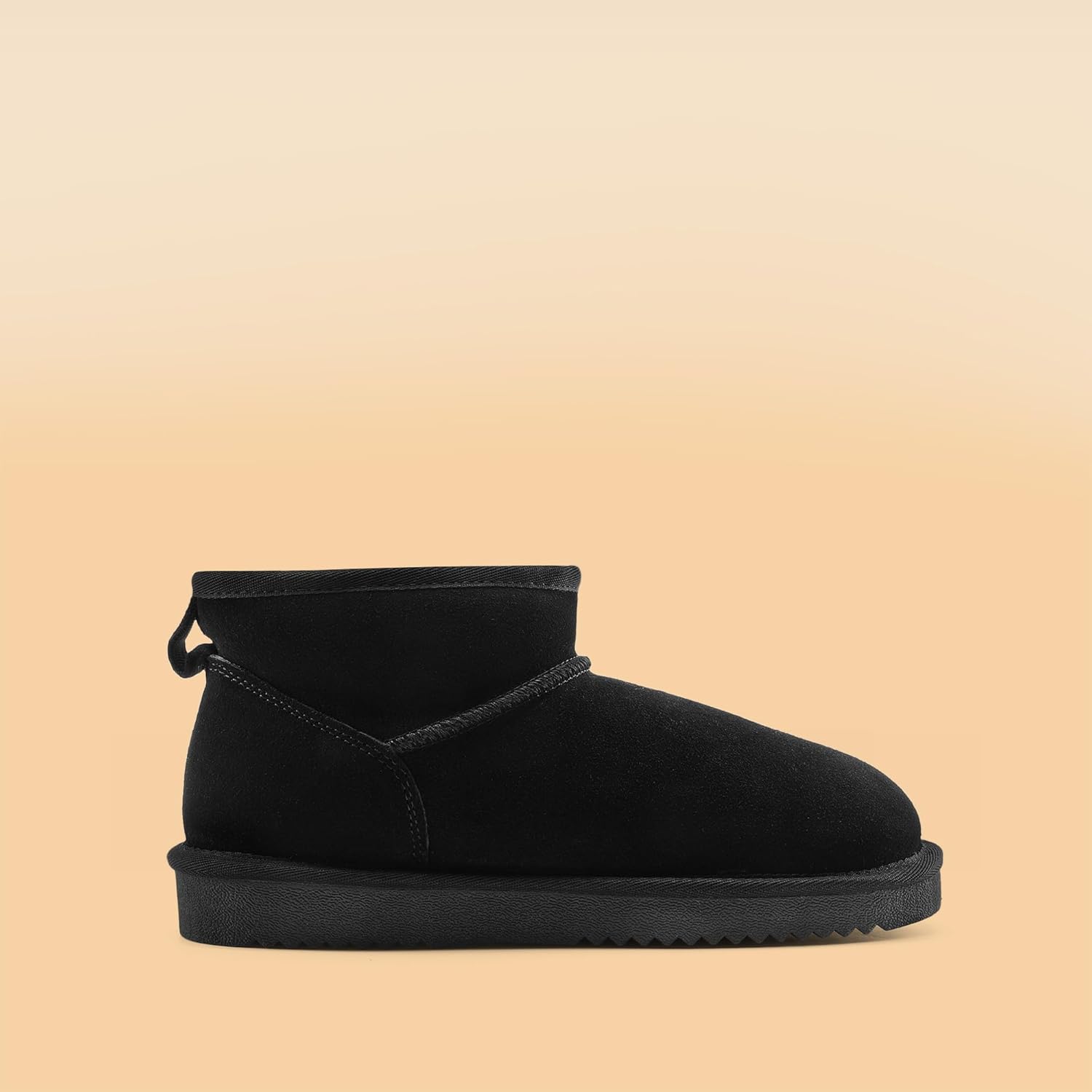 DREAM PAIRS Genuine Suede Ankle Winter Mini Boots for Women Slip On Faux Fur Lining Water Resistant Warm Snow Boots Memory Foam Comfort Booties - Image 4