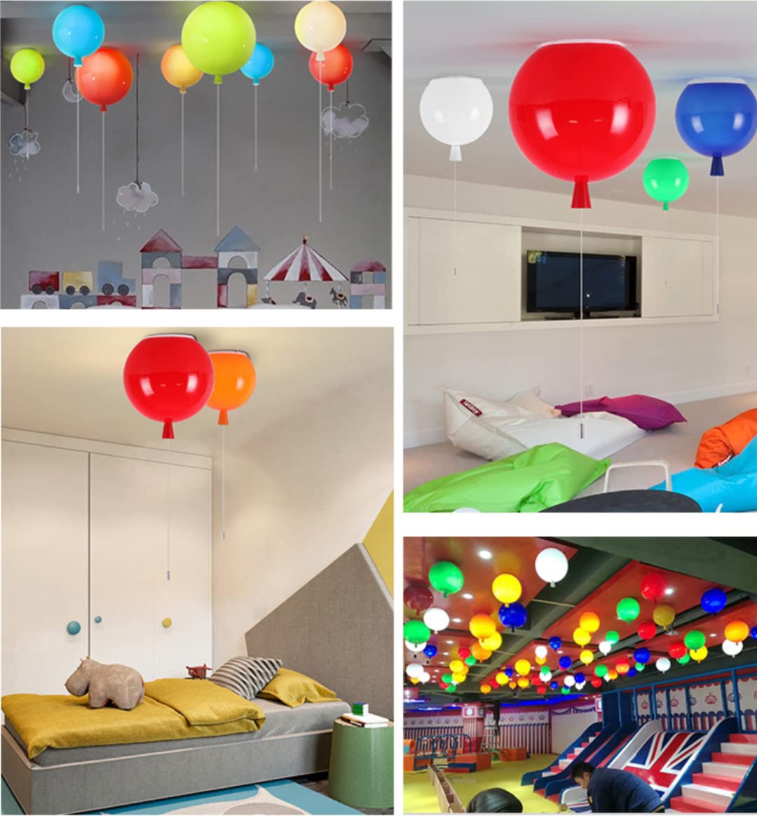 Kreatywna lampa sufitowa balonowa, kolorowy żyrandol do pokoju dziecięcego, dekoracja sufitowa do sypialni, przedszkola, przełącznik linowy