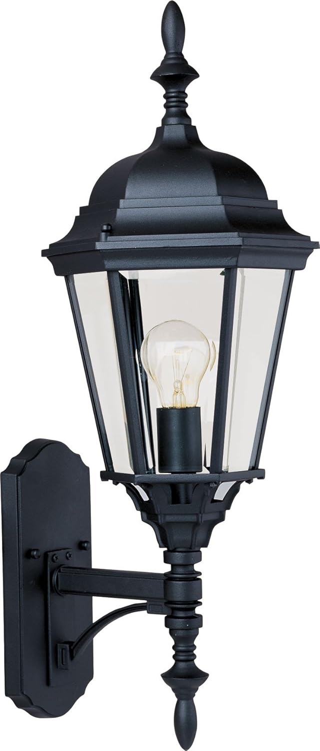 MAXIM 1003BK I Westlake Collection 24 Inch One-Light Dimmable and LED Compatible Outdoor Wall Lantern - Black Finish I 60 Watts I Modern Contemporary Light Fixture I