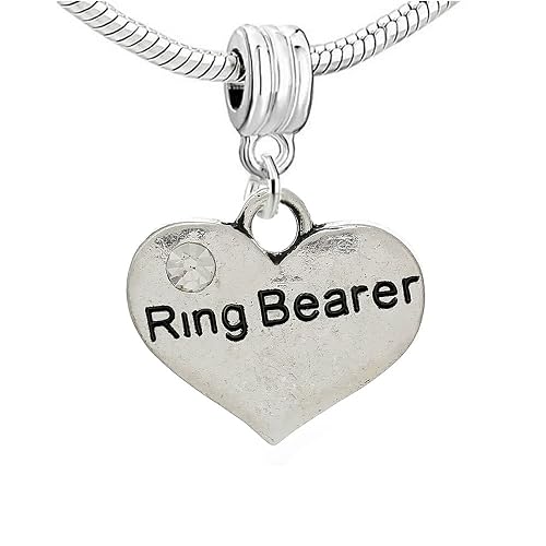 Sexy Sparkles Wedding Groom Heart w/Rhinestones Charm for European Snake