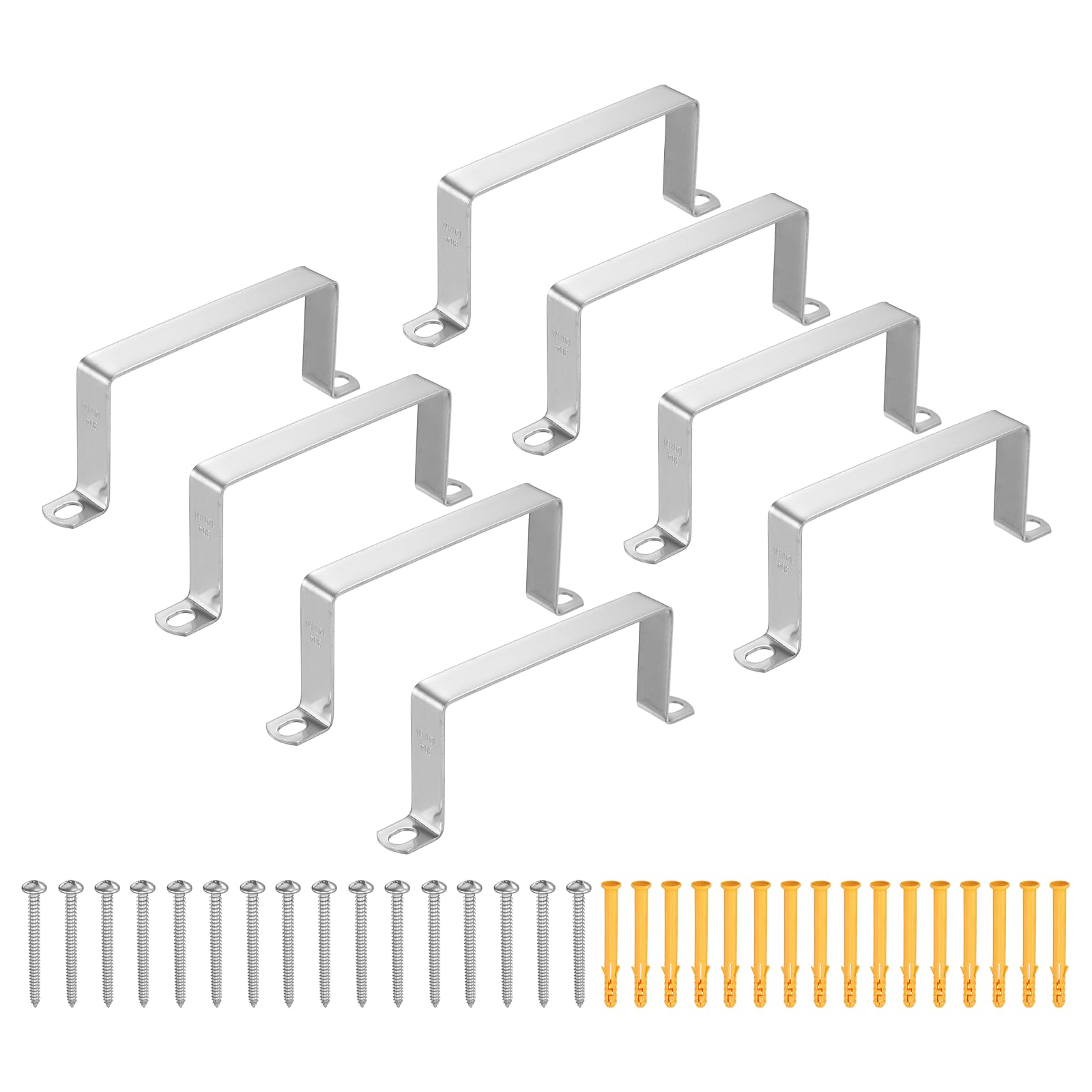 QUARKZMAN Morsetto tubi quadrati 120x60mm 12 pezzi Acciaio Inox 304 | Fascetta per tubo a U, Staffa connettore a tubo quadrato con viti, per tubo flessibile, cavo, ponte, recinzione