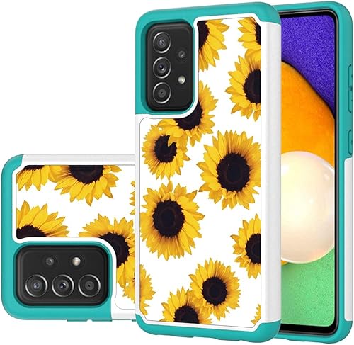 Bonita funda para Galaxy A52 5G, Samsung A52 5G, a prueba de golpes, resistente, para Samsung Galaxy A52 5G (girasol)