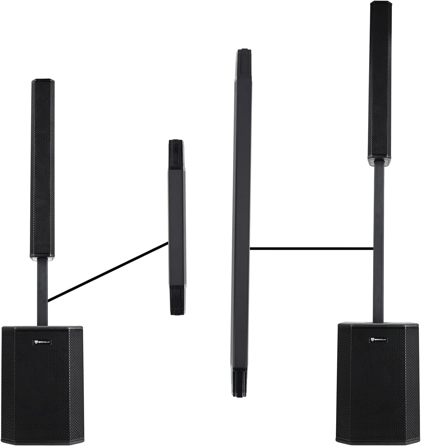 Rockville (2 Titan MIX12C 12" Powered Column PA System with Subwoofer, 8-Channel Mixer, Bluetooth, DSP, 3200W – Portable Speaker for DJs & Events (2 Items) - Image 8