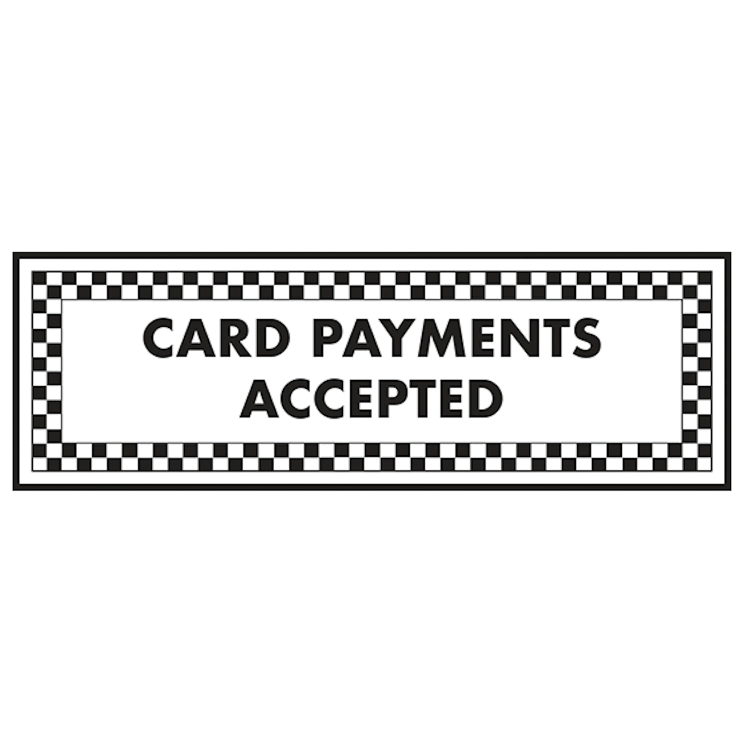 V Safety Card Payments Accepted - Landscape 300 x 100 mm - 2mm Rigid Plastic Safety Sign