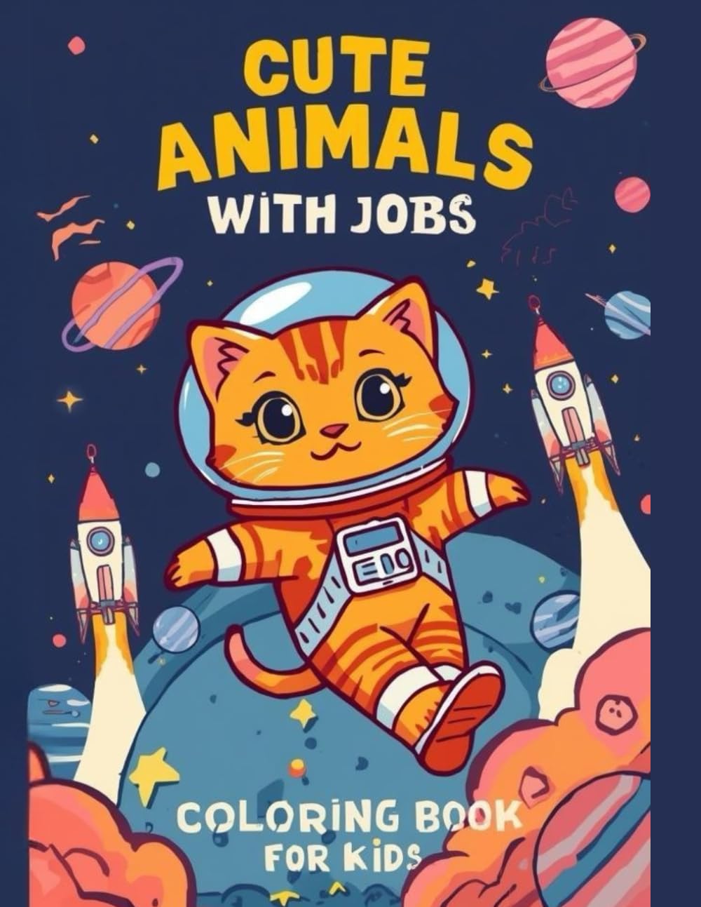 Cute Animals With Jobs: Coloring Book For Kids