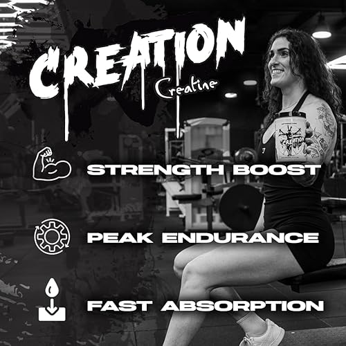 Miniatura 4 de AfterDark Supplements Creation Creatine Monohydrate Powder, mezcla de matriz de creatina de 10000 mg, promueve la potencia, la resistencia y el