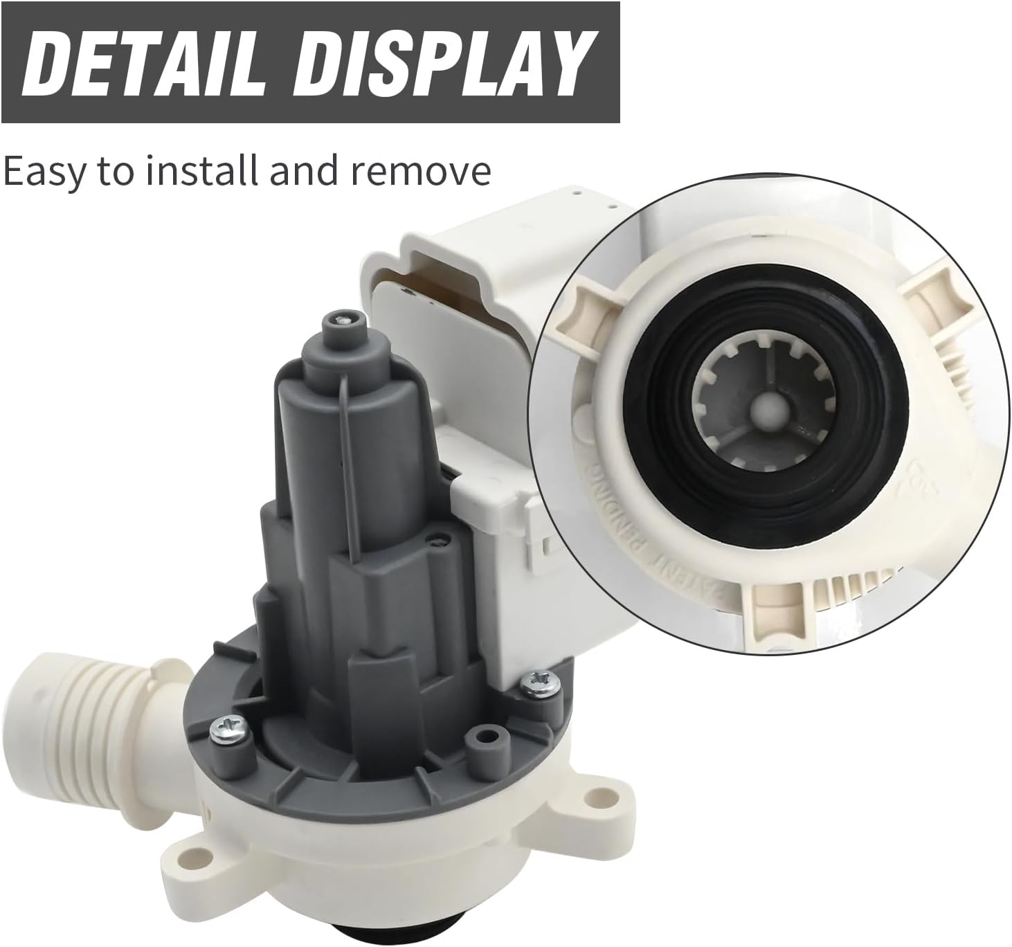 W10919003 Washer Drain Pump, Top Load Clothes Washer Drain Pump Replacement for Whirlpool Kenmore Amana Maytag Crosley Washer, Replace W10775446 AP6038235 PS11770076