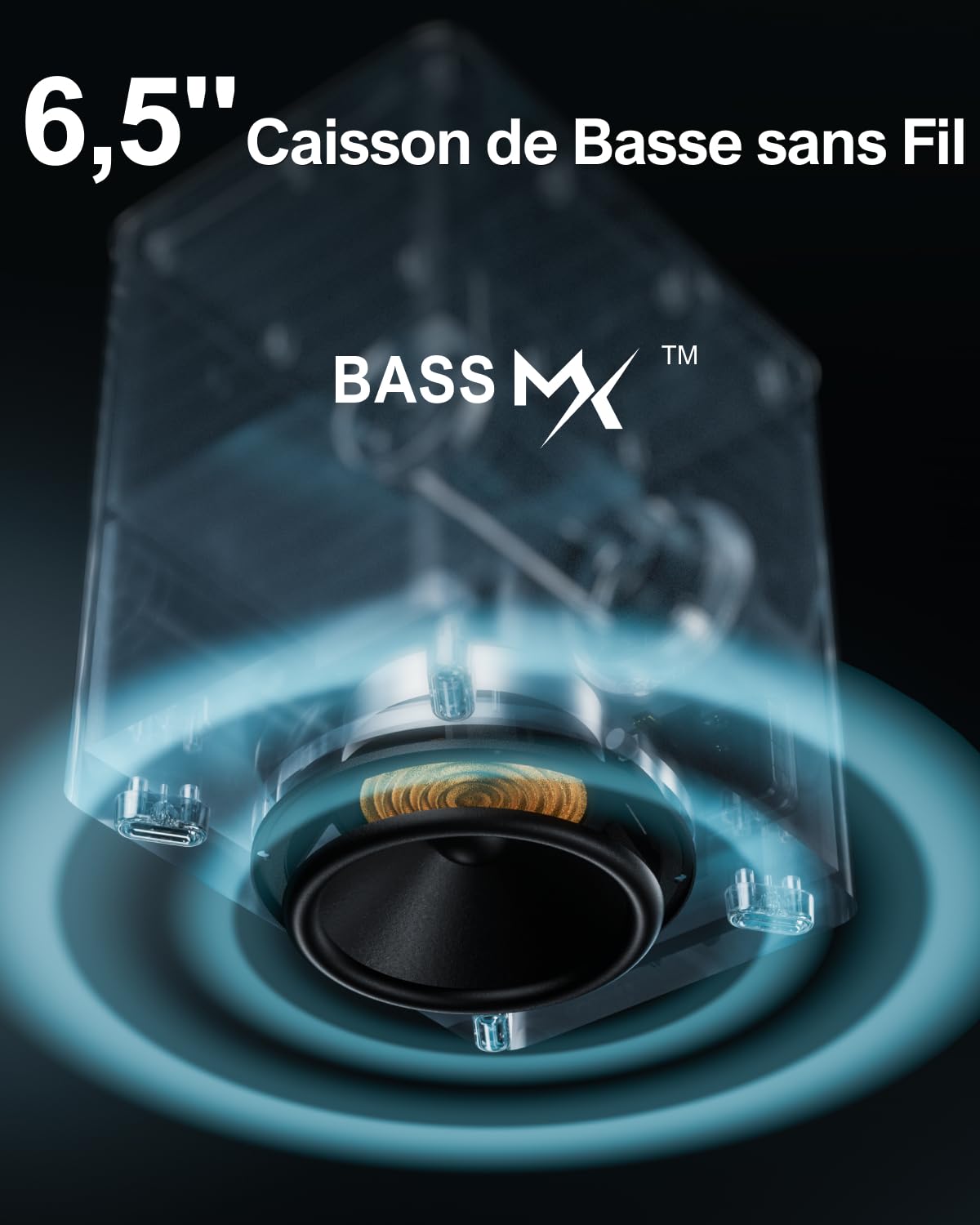 ULTIMEA Barre de Son 7.1 avec Son Surround Virtuel, avec 8 Haut-Parleurs Haute Performance, Subwoofer sans Fil 6,5", Appli Intelligente, Home Cinéma, Poseidon D70