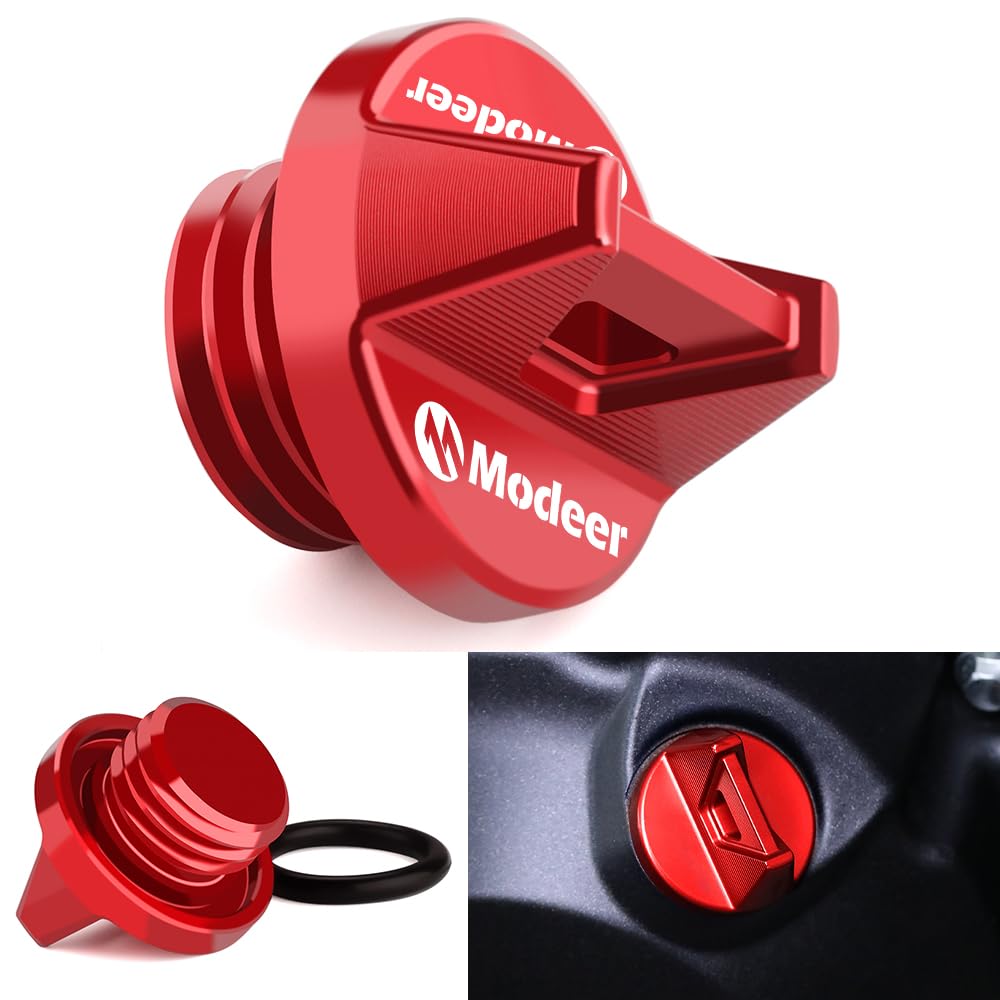 Modeer Motorrad Motor Öleinfülldeckel Für Su.zuki GSX-8S GSX-8R GSX1300R HAYABUSA GSX-R 600 GSX-R 750 GSX-R 1000 GSX-S 750 GSX-S 1000 GT GSX-S 1000/F -2024 Zubehör (Rot)