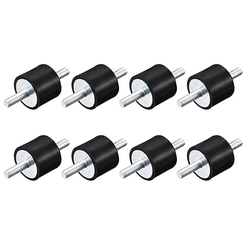 uxcell Soportes de goma M6x18mm, 8pcs Anti Vibración Aislador Studs Amortiguador Macho para Compresores de Aire, Motor de Garaje, Motores Diesel,