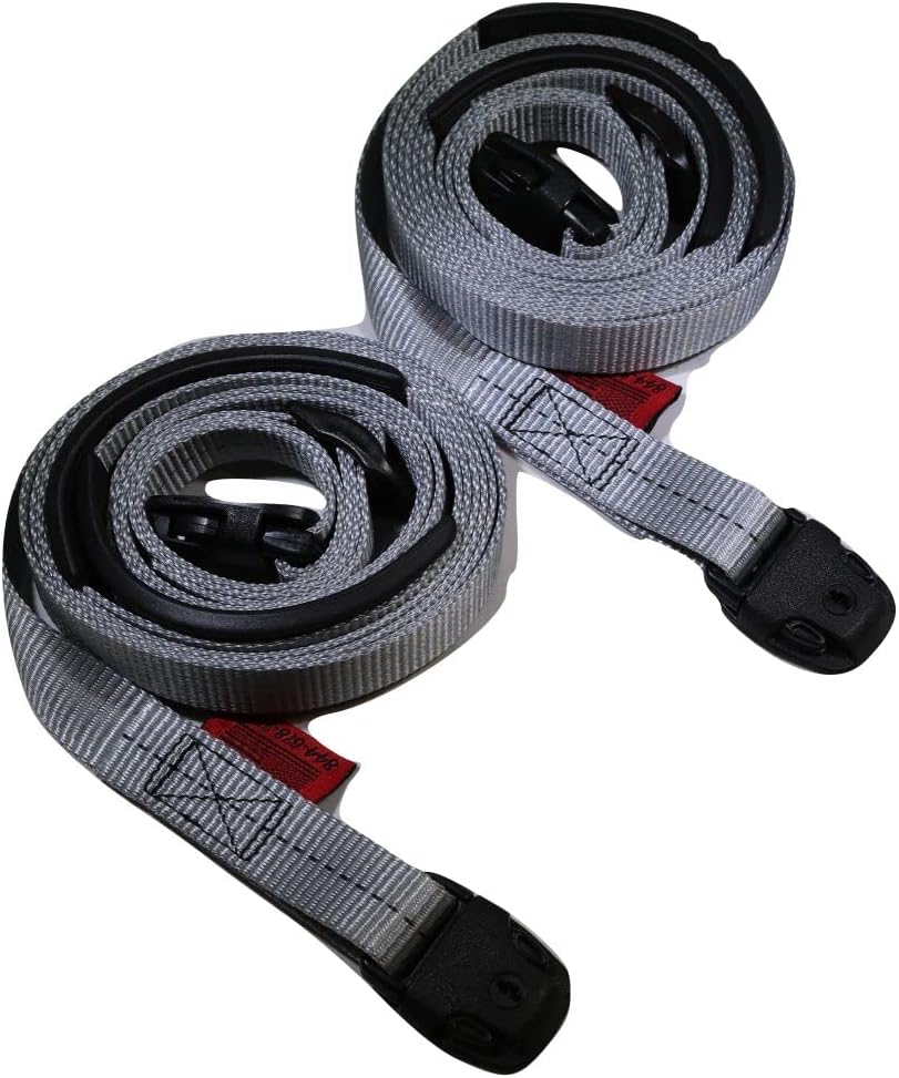 Hot Tub Spa Cover (2) Straps w/ (4) Locks & Keys - 12 feet, Adjustable, Kit w/Screws (Grey) Made in USA