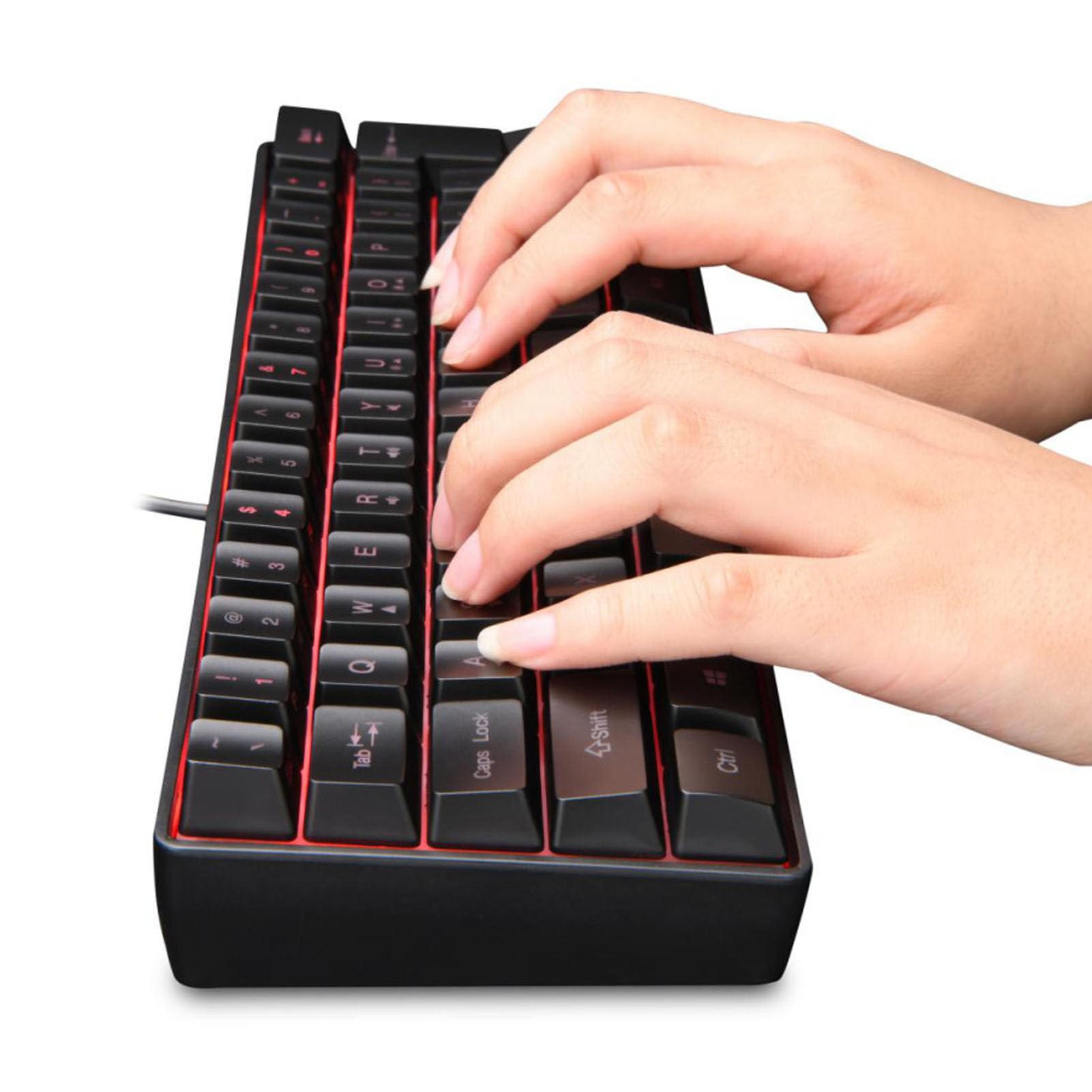 Amazon | USB有線ゲーミングキーボード、ライトアップキーボード、60