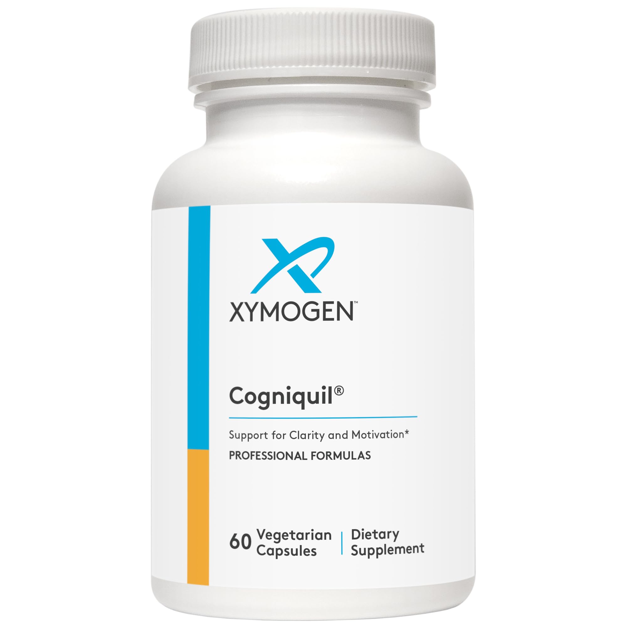 XYMOGEN Cogniquil - Support for Clarity, Focus, Motivation, Mental and Physical Energy - Magnesium L-Threonate to Supply Bioavailable Magnesium to The Brain, Theacrine + Vitamin B12 (60 Capsules)