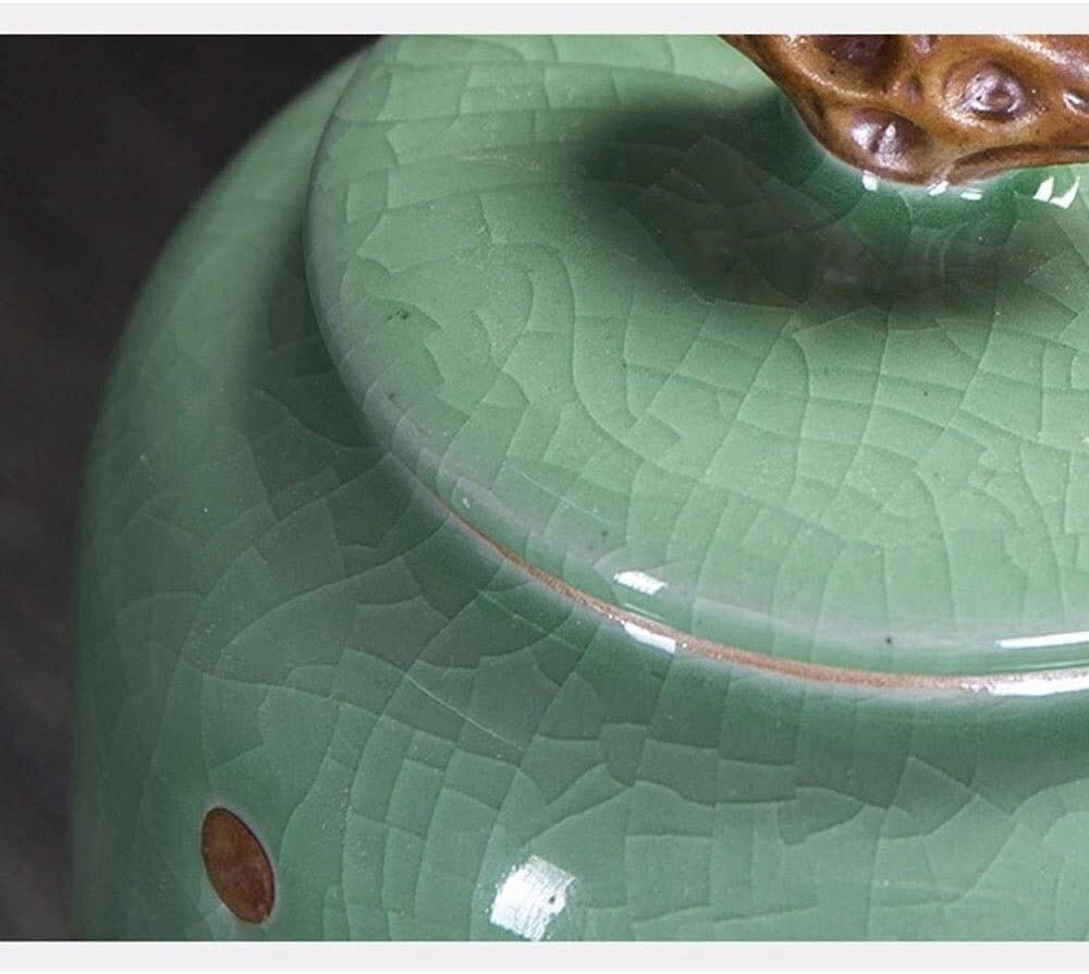 Urna per cremazione per cenere, urna ricordo per adulti e animali domestici, piccole urne commemorative in ceramica fatta a mano a casa o al cimitero (verde)